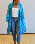 Blue Swirl Batik Kimono