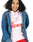 Limited Edition | Jesus Be Knowin' Soft Pink + Red Print Hoodie