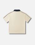 KM CONTRAST POLO / CREAM/NAVY
