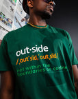 Be Out Day - Outside Definition - Green Tee - BOD2024