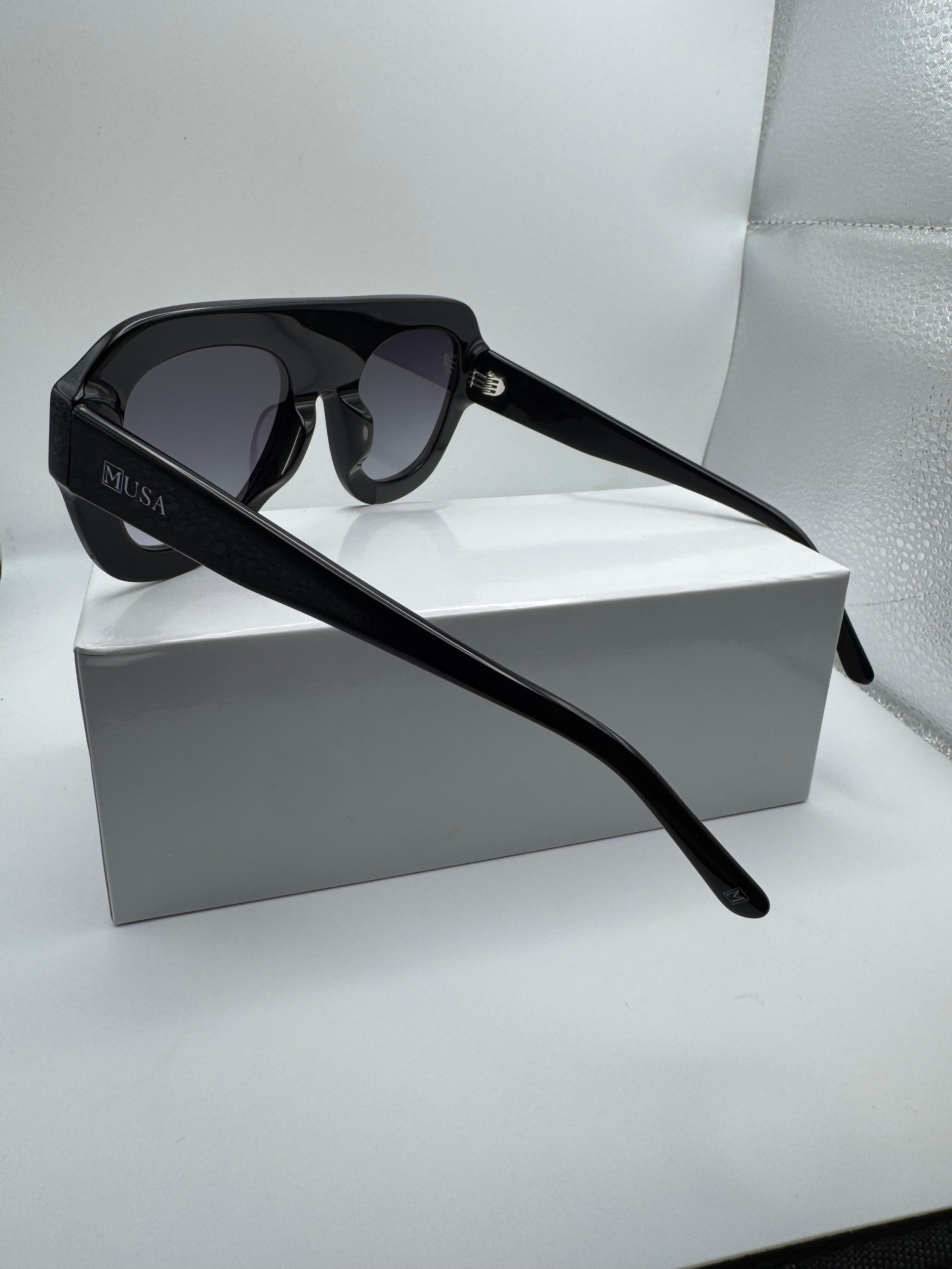 Bekwai Premium Black Acetate Sunglasses