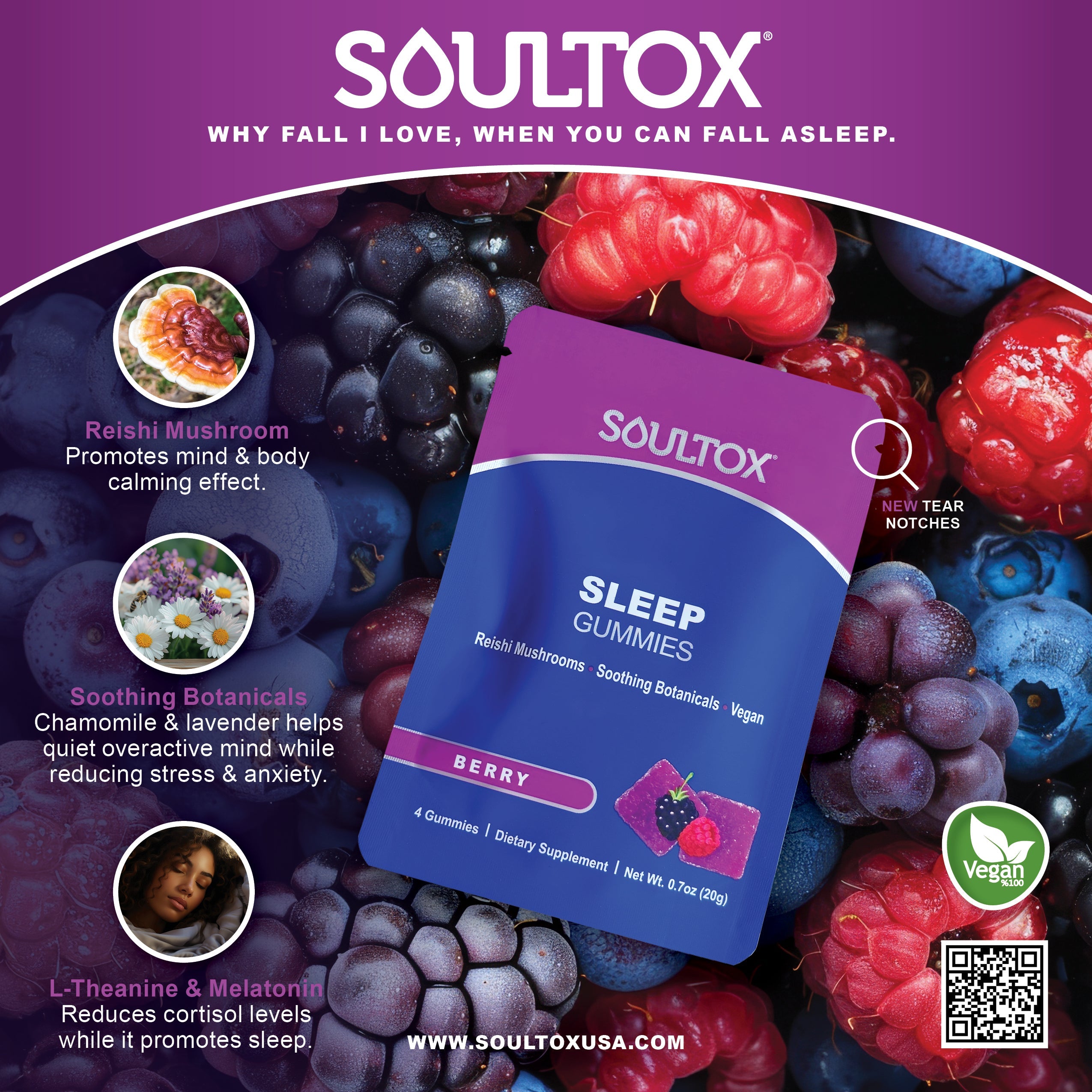 Soultox SLEEP Reishi Mushroom Gummies