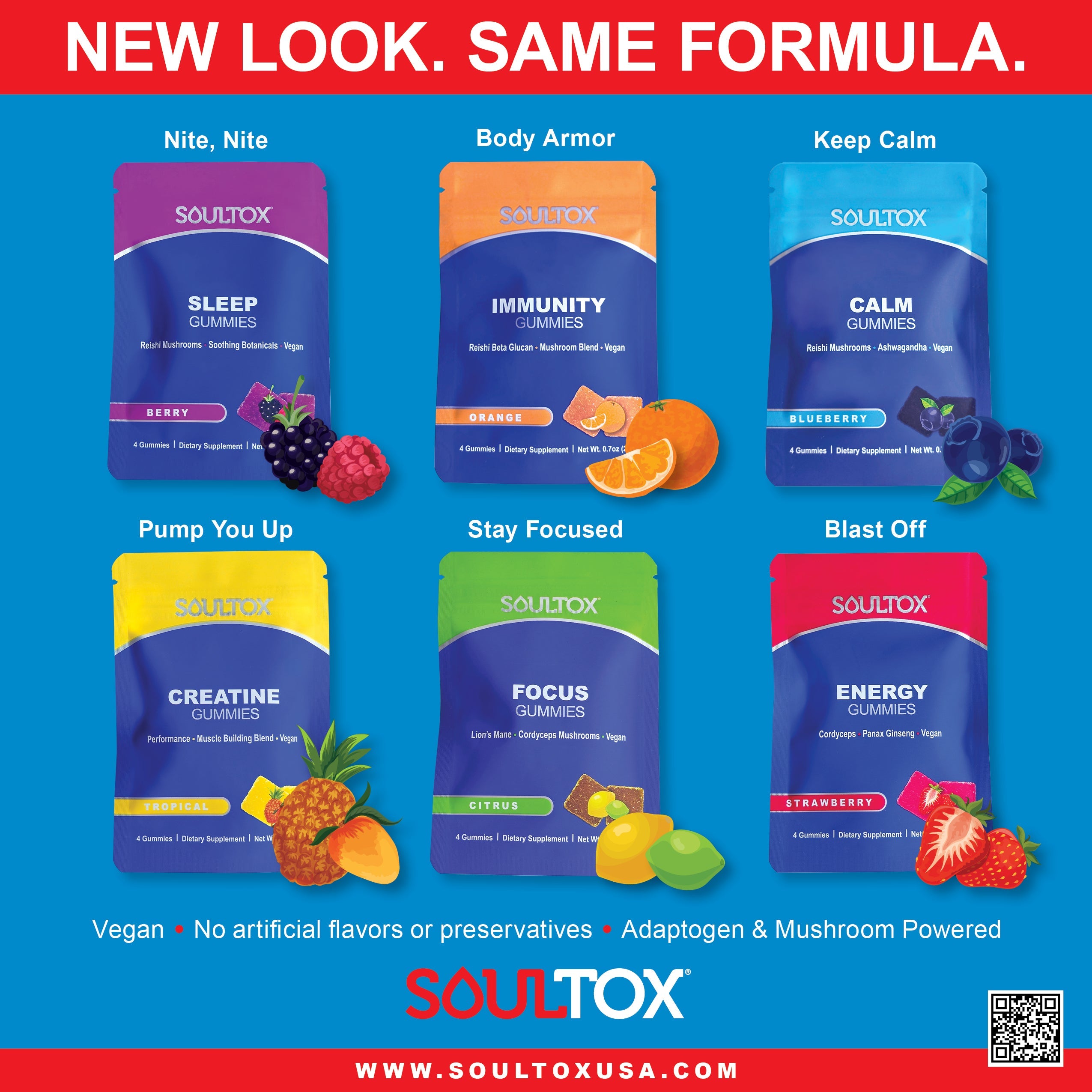 Soultox Mushroom Gummies Variety 6 Pack Bundle