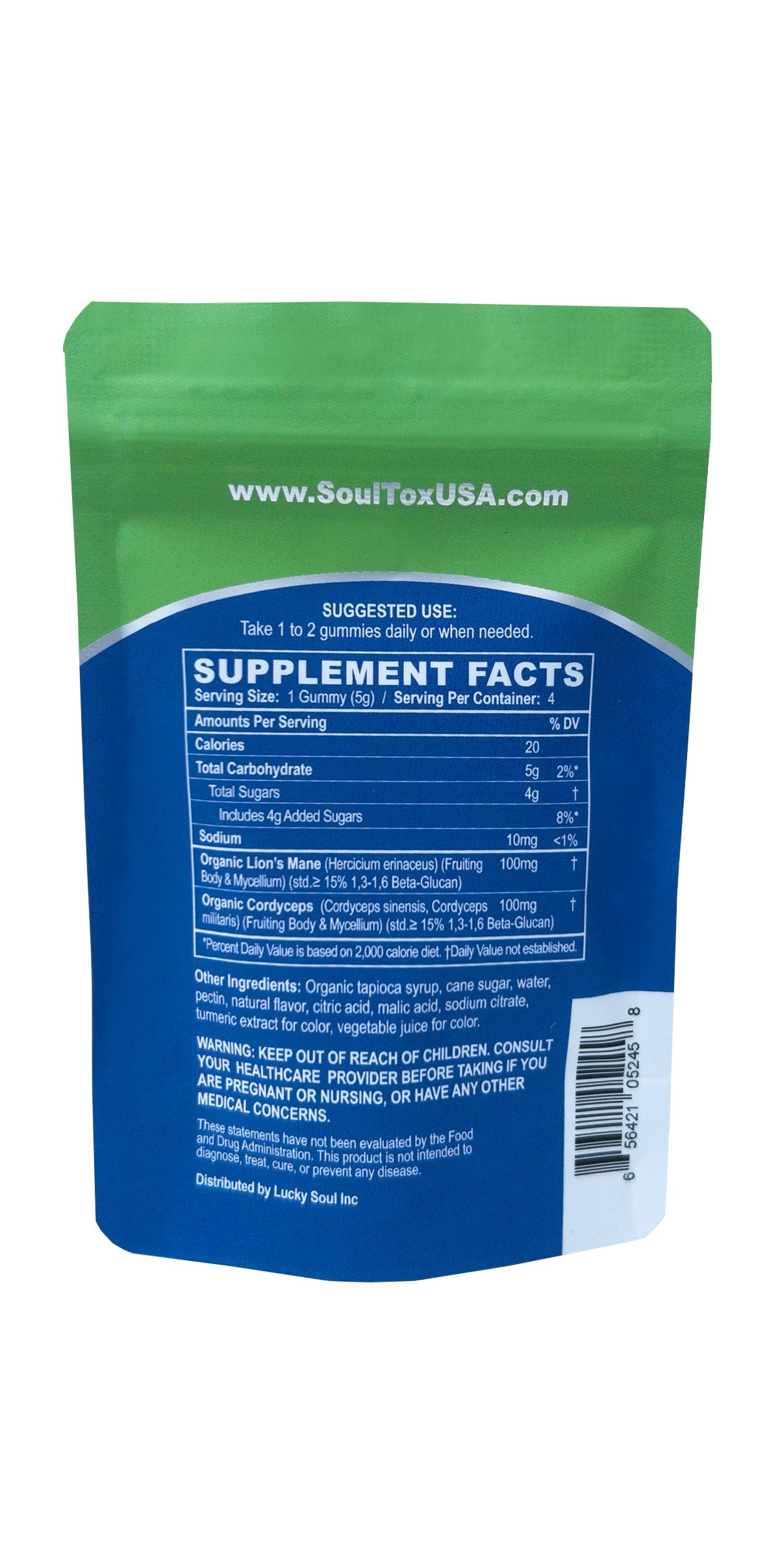 Soultox FOCUS Lion&#39;s Mane Mushroom Gummies