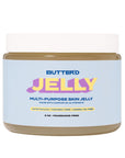 A jar of HELLY JELLY SKIN JELLY by BUTTER'D. The jar is labeled with the product name and description, and has a capacity of 6 oz.