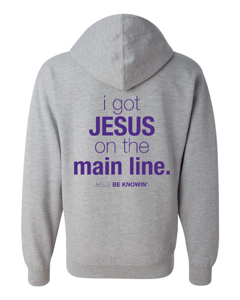 Limited Edition | Jesus Be Knowin' Heather Grey + Purple Print Zip Hoodie