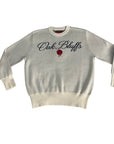 “OAK BLUFFS SIGNATURE SWEATER” WHITE & BLUE