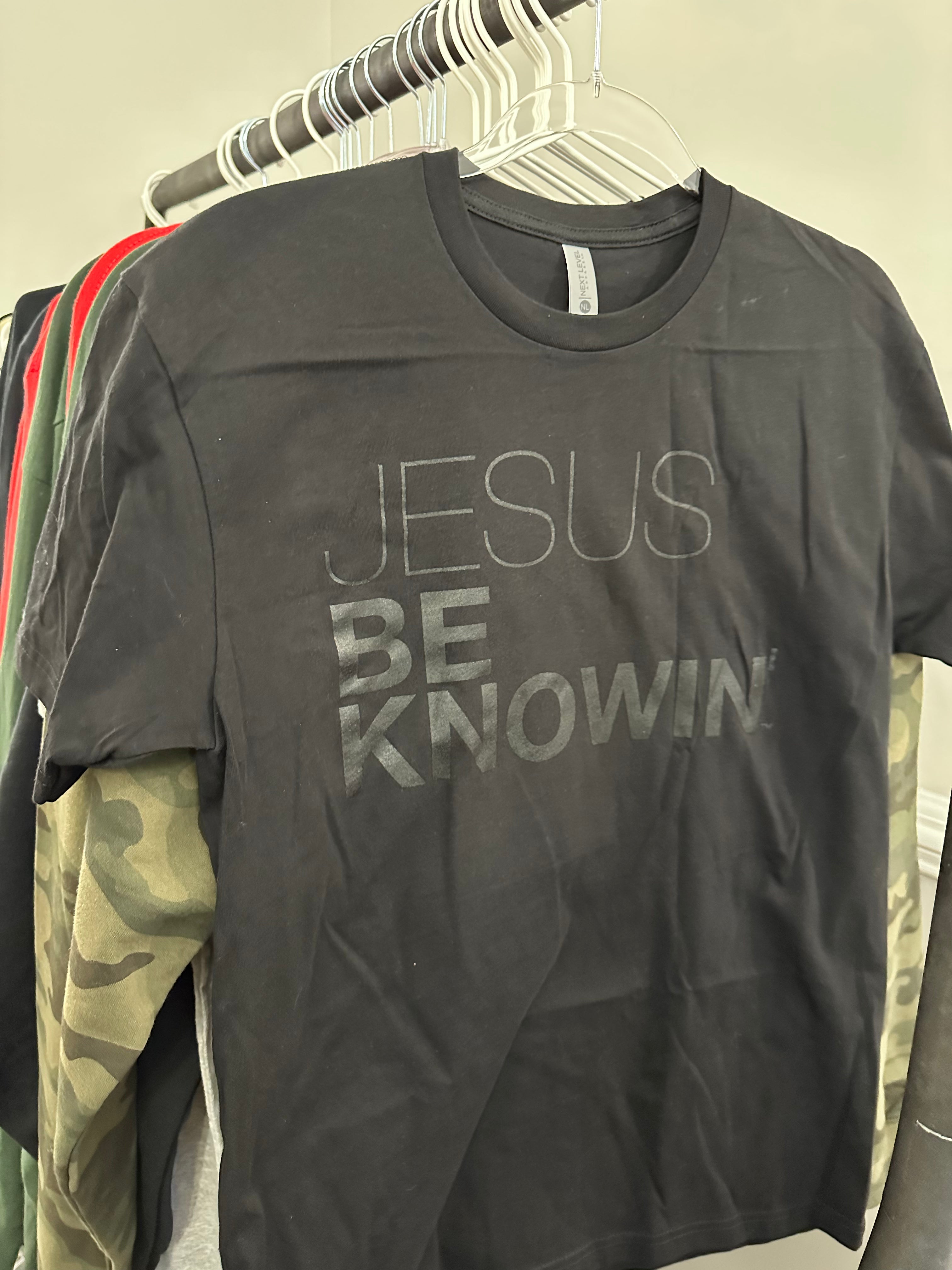 Jesus Be Knowin' | Black on Black Print Tee