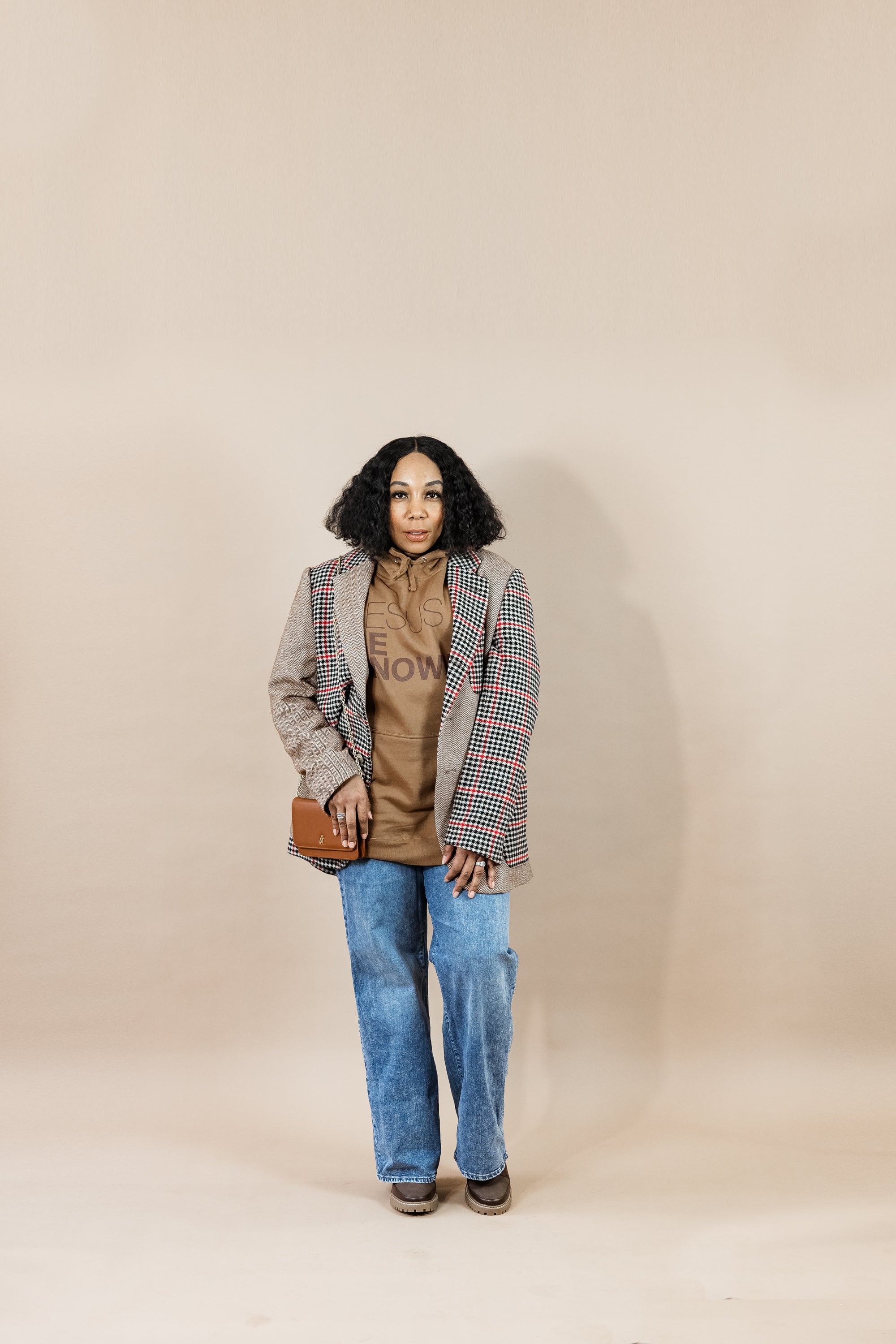 Limited Edition | Jesus Be Knowin' Toffee + Chocolate Brown Print Hoodie