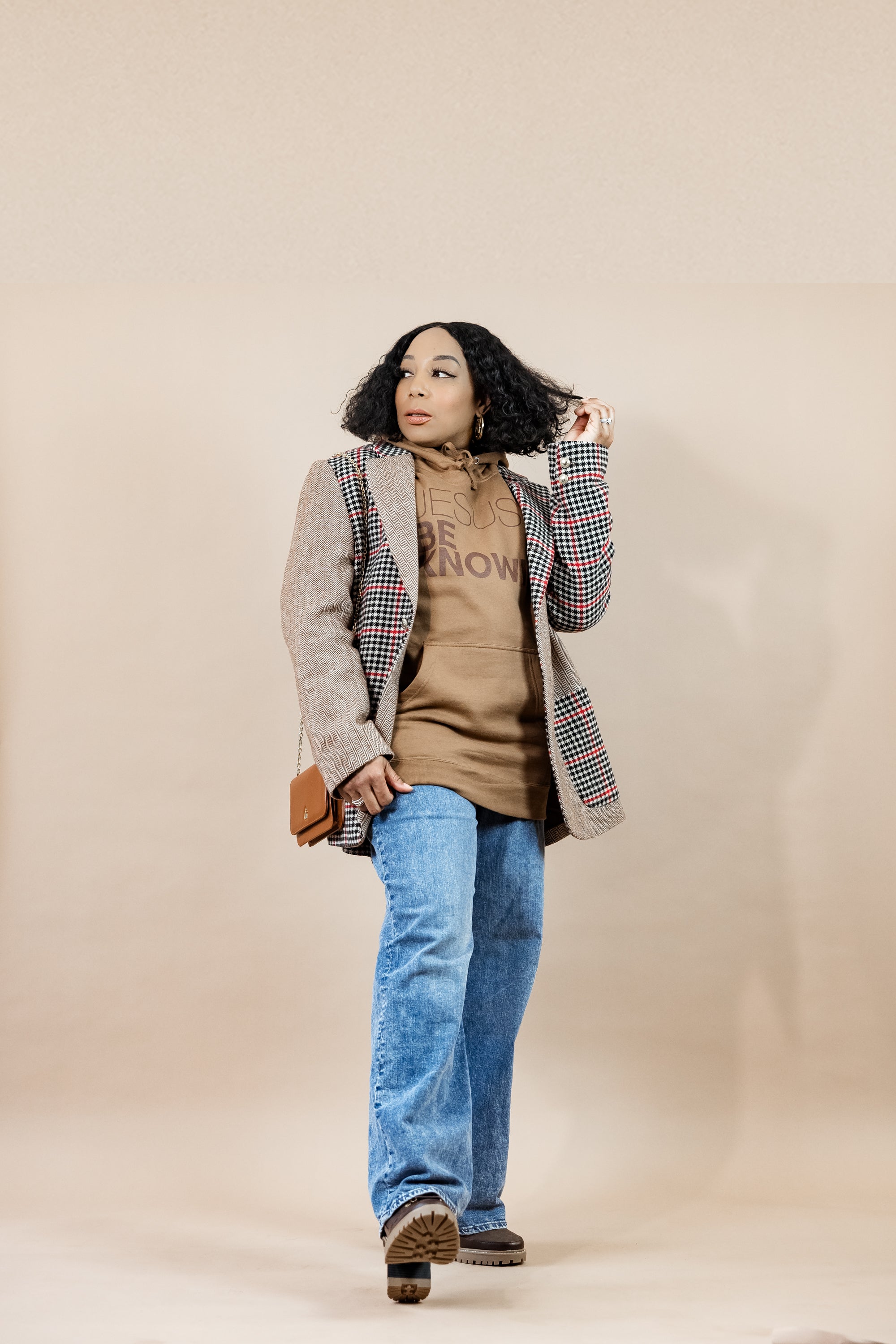 Limited Edition | Jesus Be Knowin' Toffee + Chocolate Brown Print Hoodie