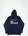 Jesus Be Knowin' | Deep Navy Blue + Pink Print Hoodie