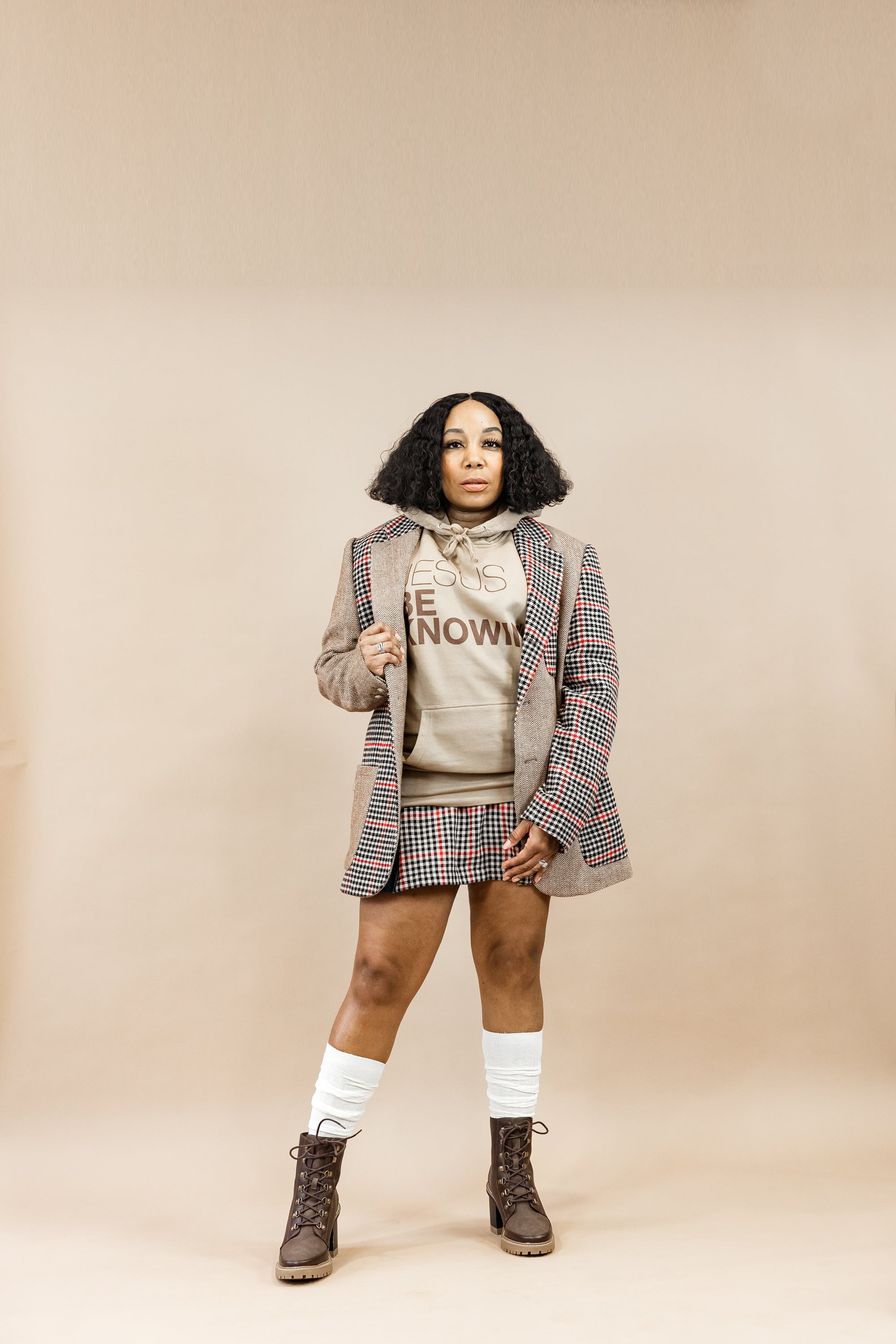 Limited Edition | Jesus Be Knowin' Caramel + Chocolate Brown Print Hoodie