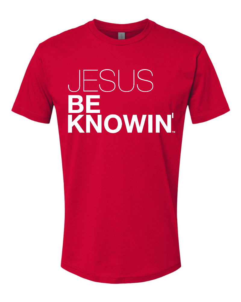 Limited Edition | Jesus Be Knowin' Holiday Red + White Print Tee