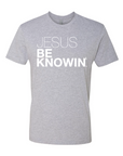 Jesus Be Knowin' | Heather Grey + White Print Tee