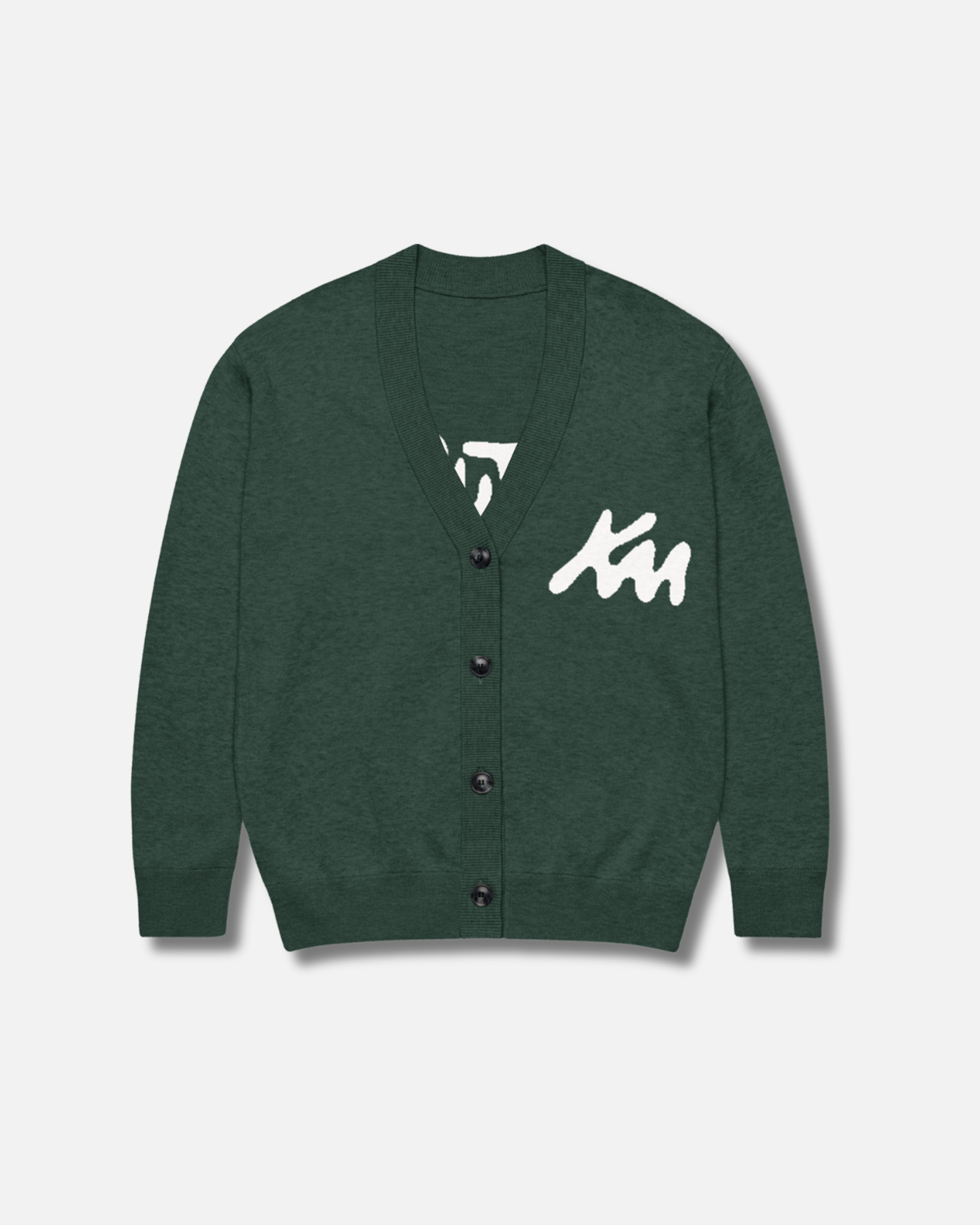 MONOGRAM CARDIGAN / FOREST GREEN