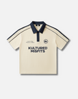 KM CONTRAST POLO / CREAM/NAVY