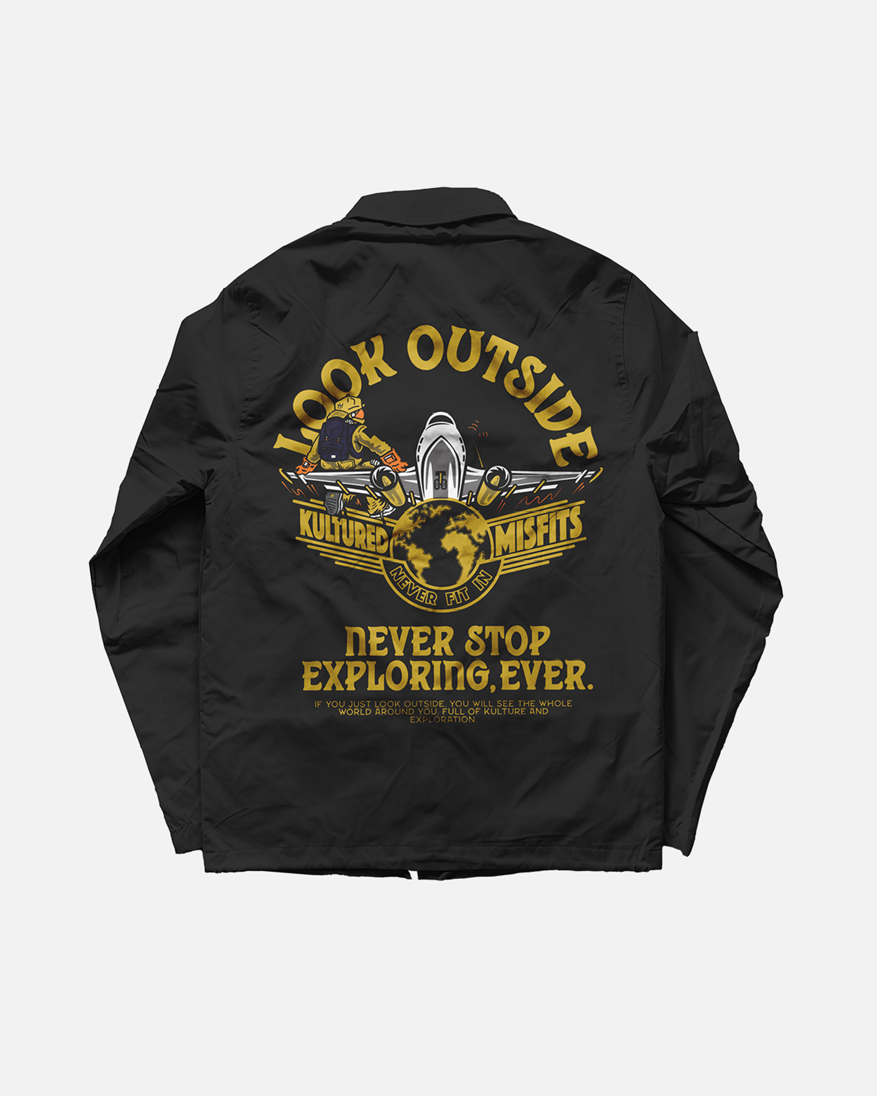 LOOK OUTSIDE COACHES JACKET (SHAQ X QUAVO X KM COLLAB) / BLACK