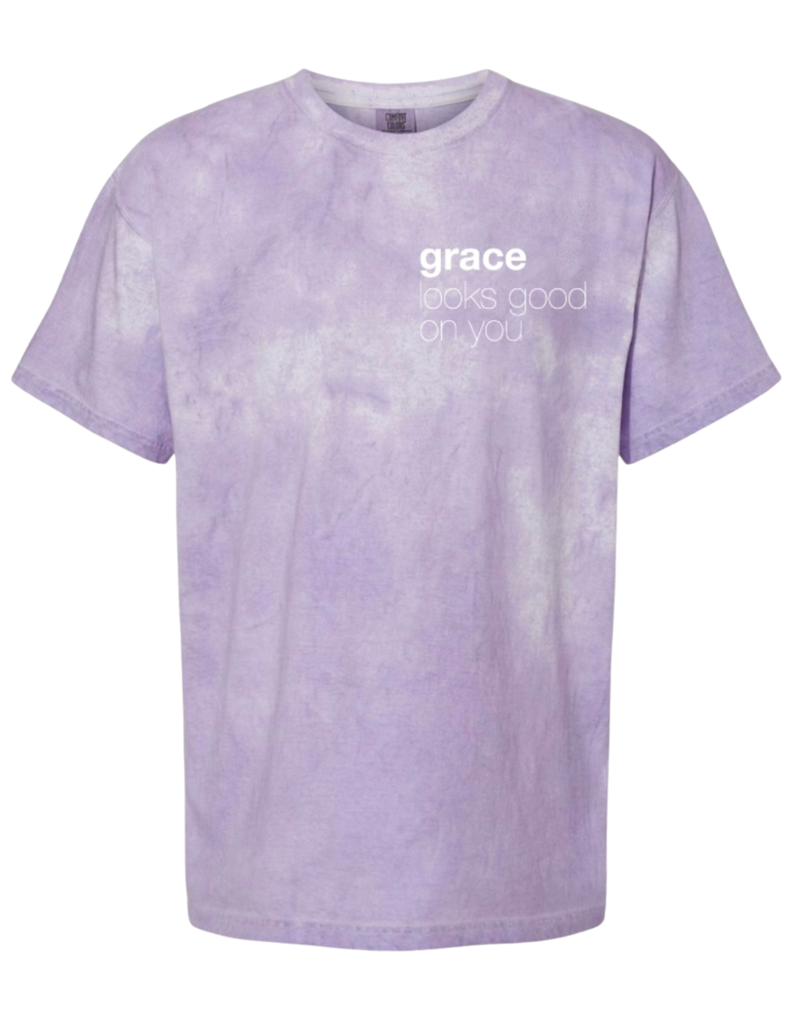 Limited Edition | Grace Looks Good on You Purple Marble + White Print Tee