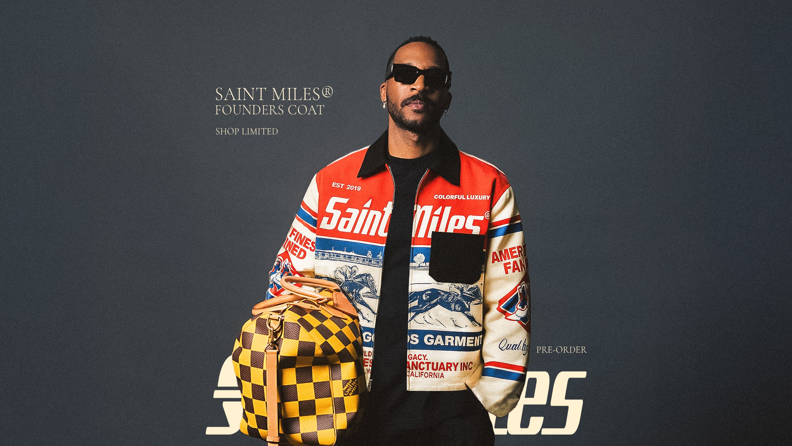 SAINT MILES Founders Coat limited edition racing jacket $297 - Premium cotton canvas coat for founders backed by Louis Vuitton and Pharrell Williams - Pre-order now ships December 2025