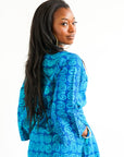 Blue Swirl Batik Kimono