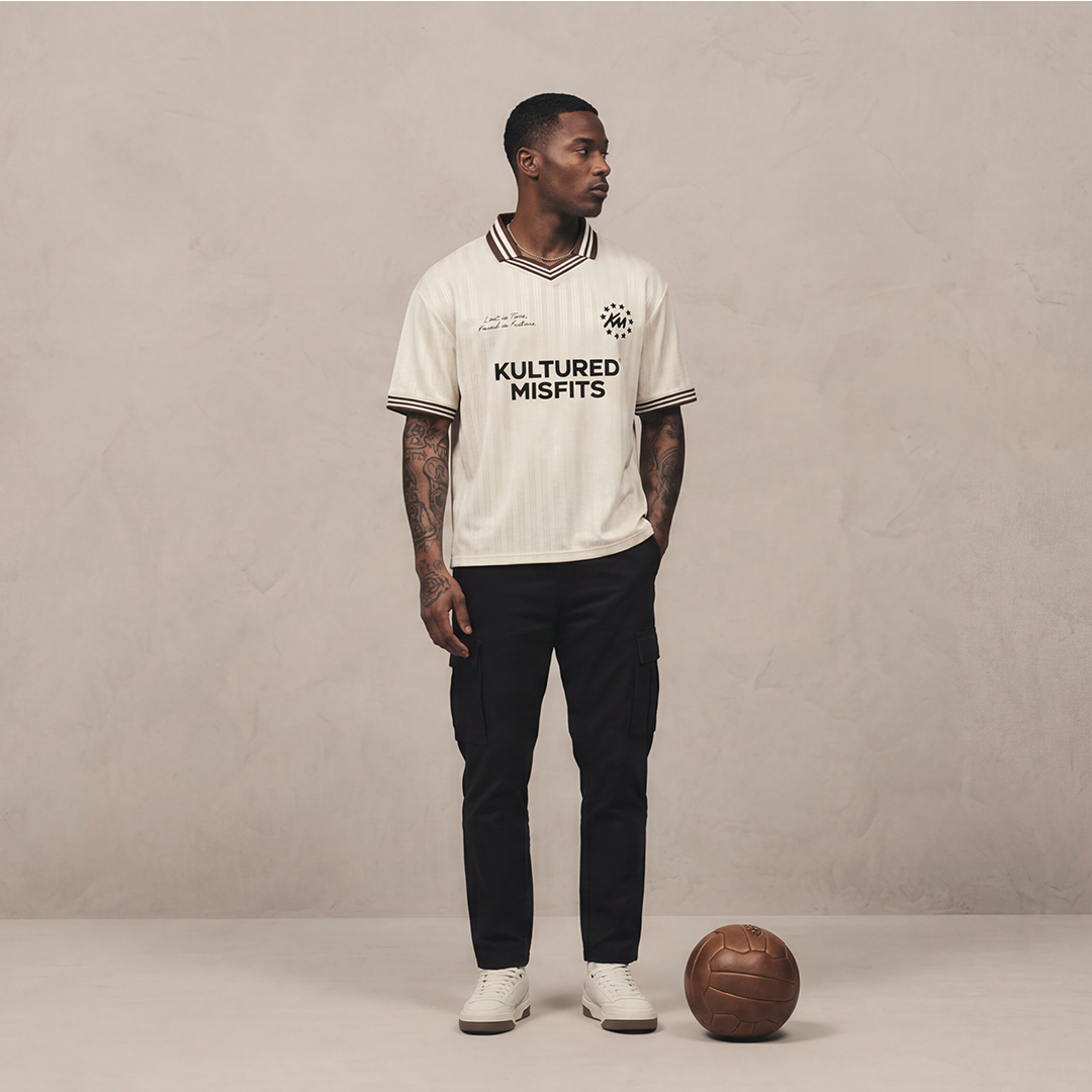 KM STRIPED SOCCER JERSEY / CREAM