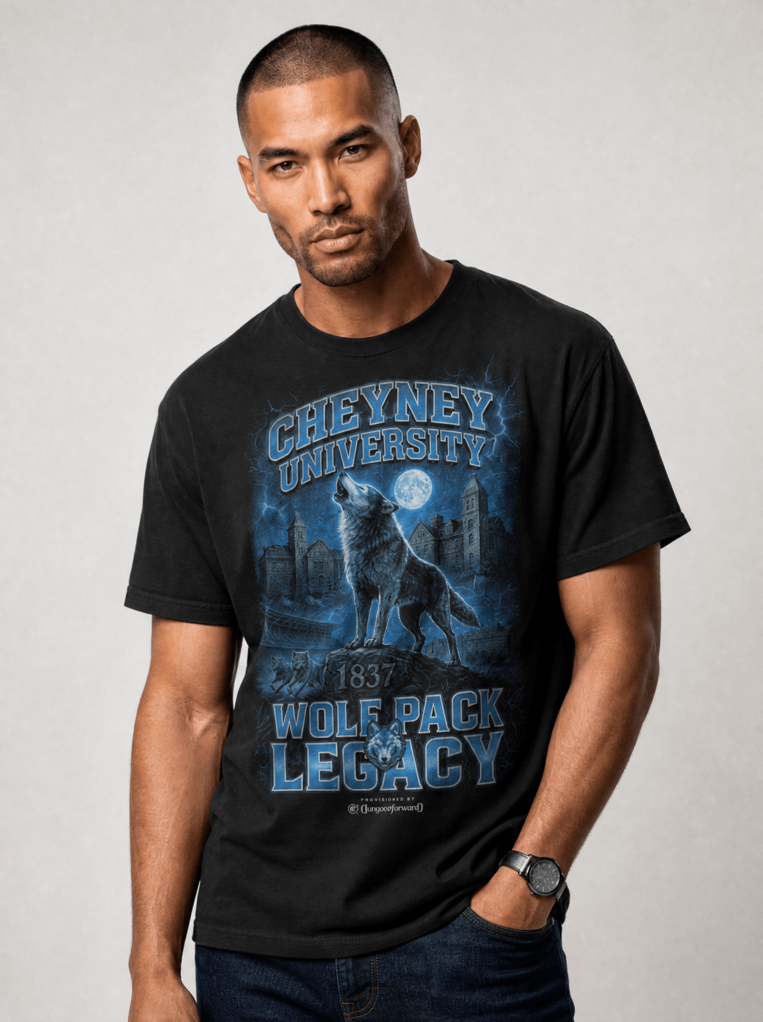 Dungeon Forward - Cheyney University - The Yard Bootleg Pusher Tee