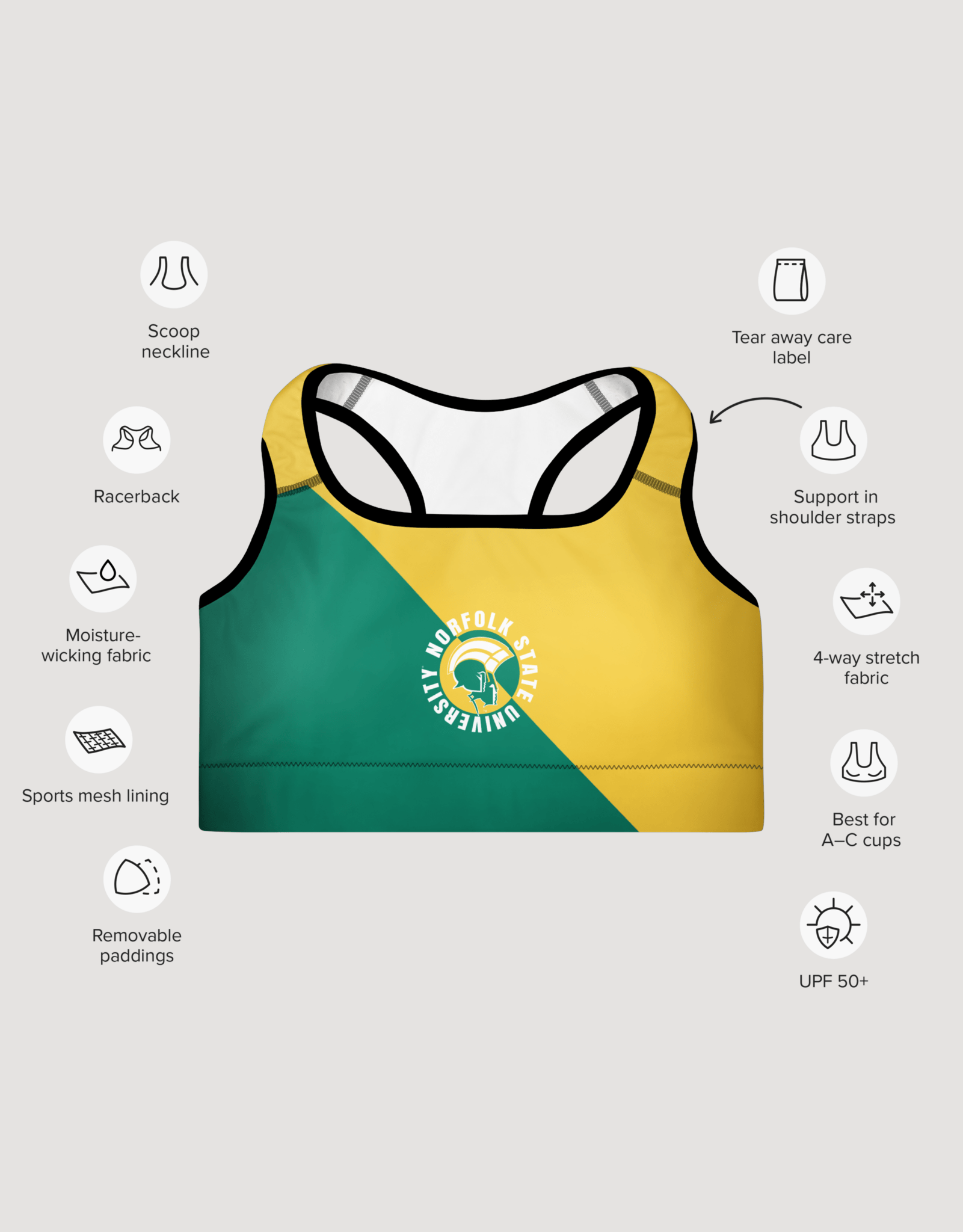 Dungeon Forward - The Yard Fit - Norfolk State University - NSU Sports Bra