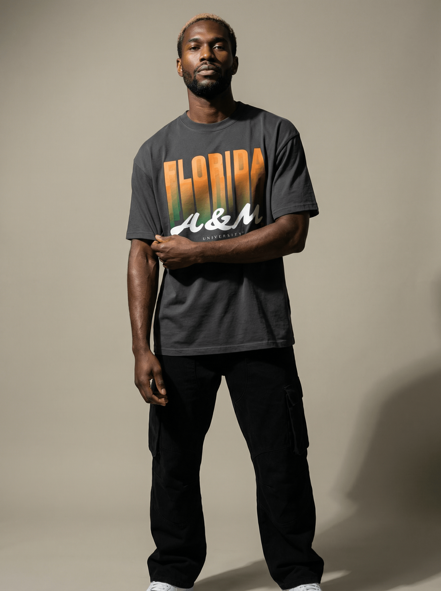 The Yard Essentials - FAMU Fade - Oversized Vintage Wash T-Shirt