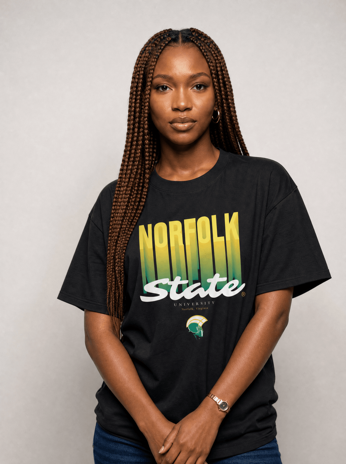 The Yard Essentials - Norfolk State University - NSU Fade Drop Shoulder Oversized Tshirt