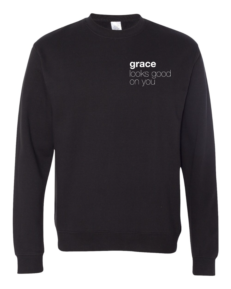Grace Looks Good on You | Black + White Print Sweatshirt