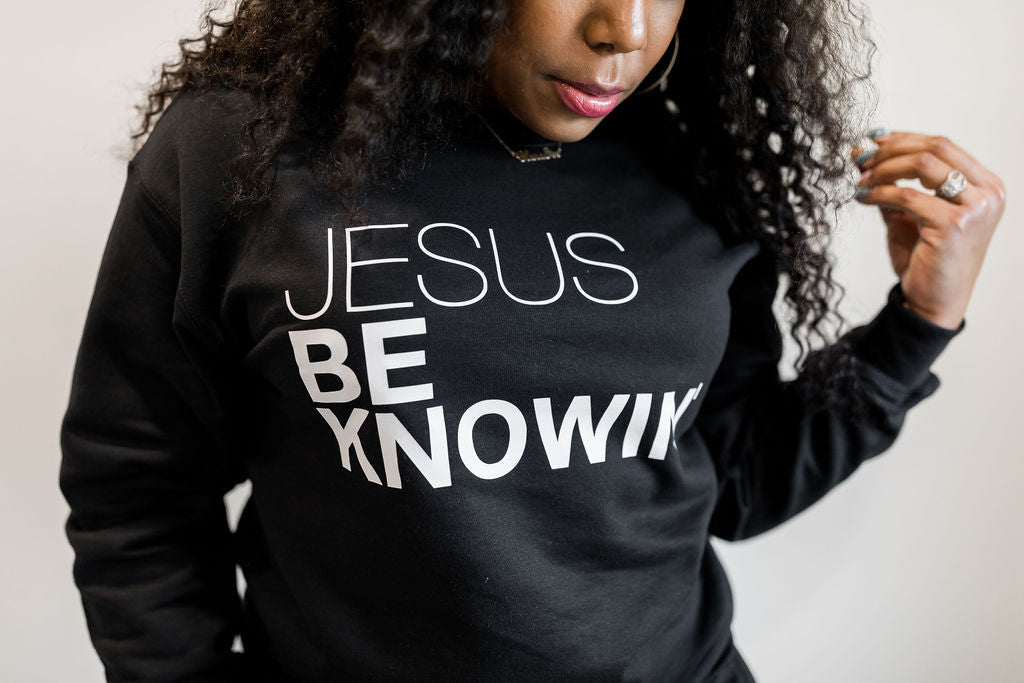 Jesus Be Knowin' | Black + White Print Hoodie