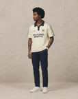 KM CONTRAST POLO / CREAM/NAVY