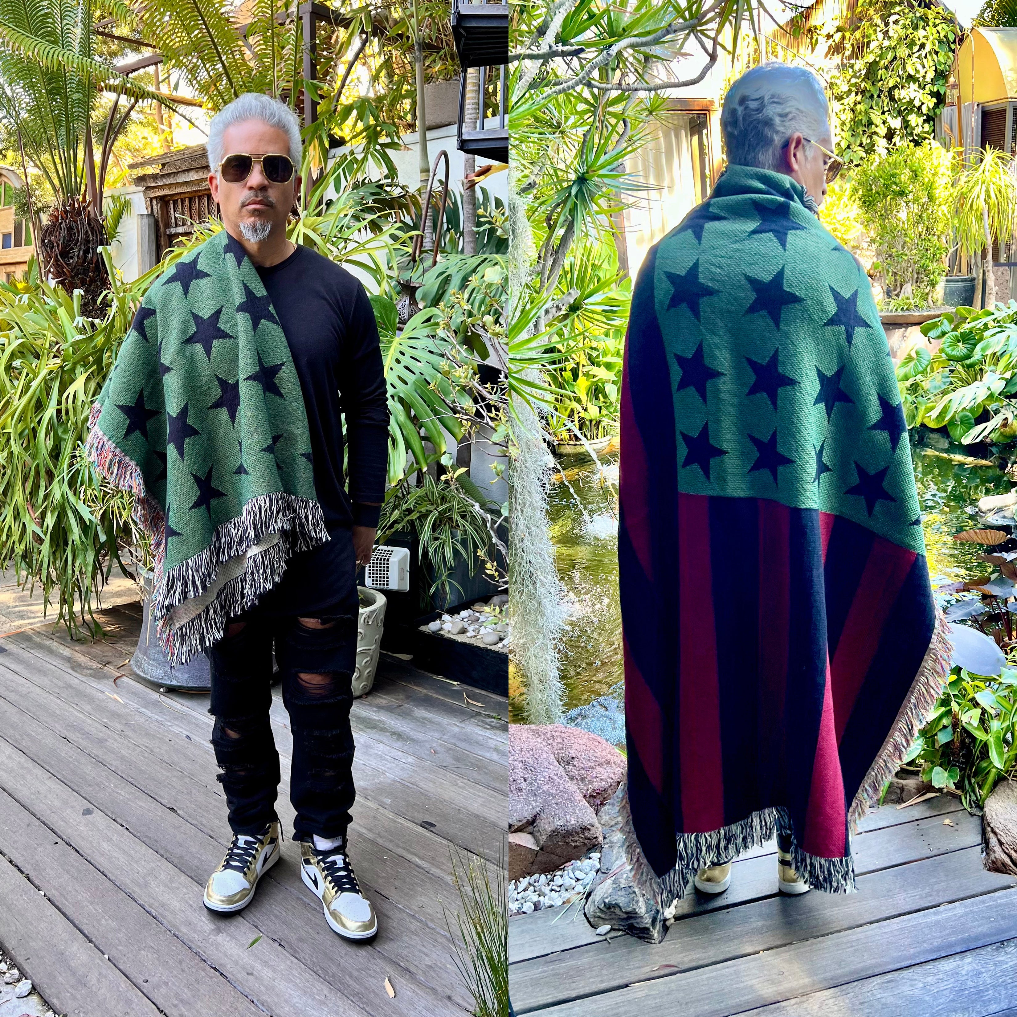 The Red the Black &amp; the Green AmericanFlagRemix™ (Travel &amp; Throw) Blanket