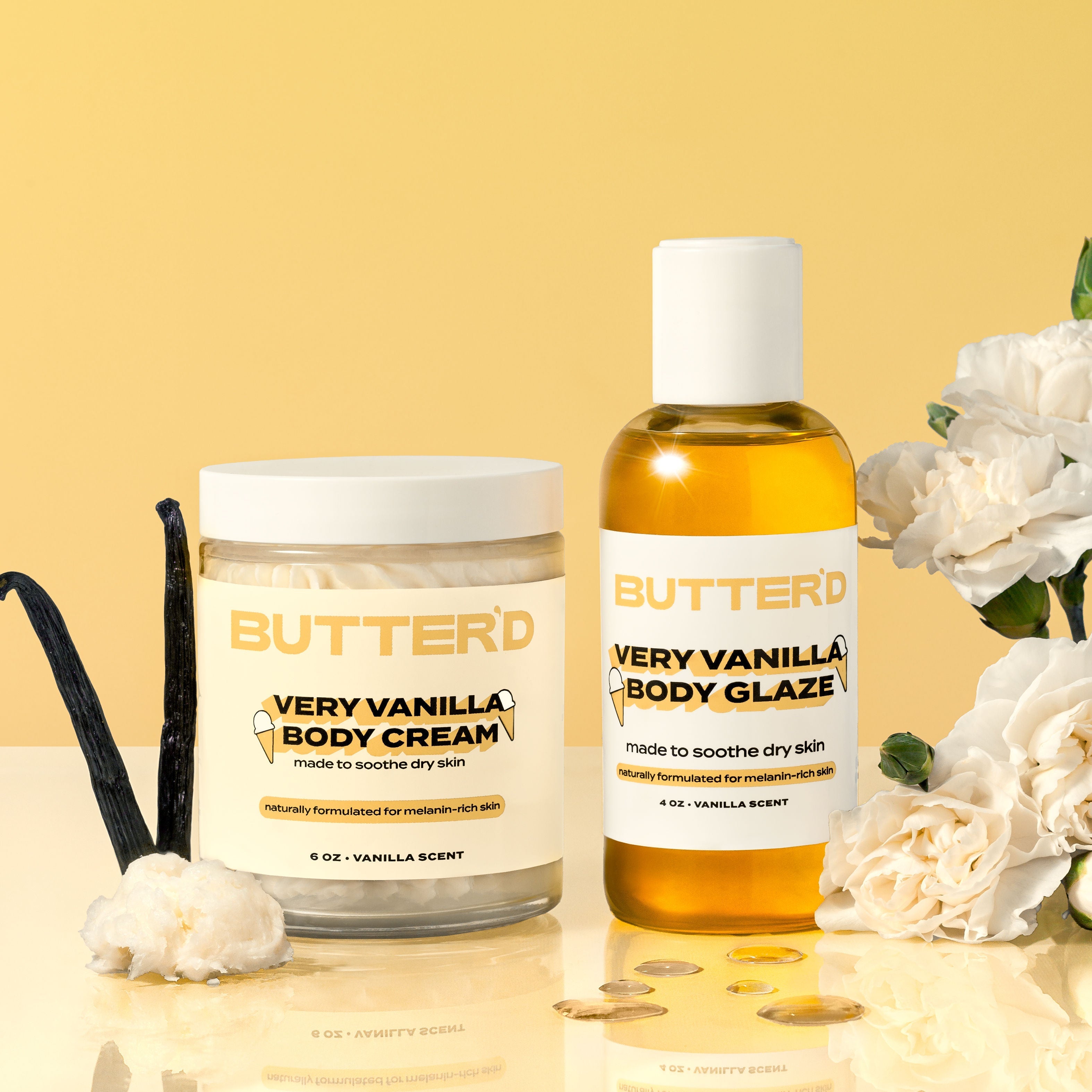 VERY VANILLA BUNDLE: 1 Very Vanilla Body Cream (4 Oz), 1 Body Glaze
